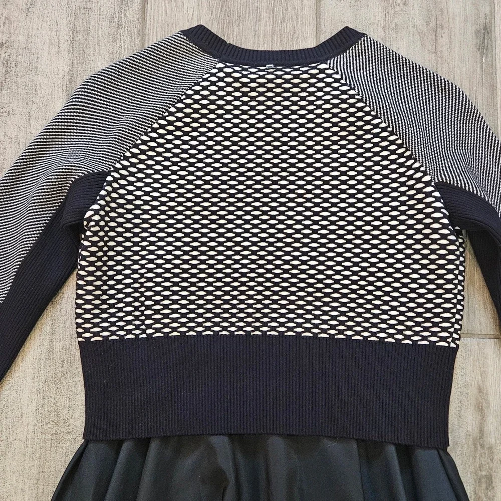 Sportmax Code Mixed Media Midi Dress Size S Knit Sweater Two-fer‎ A-Line Layered